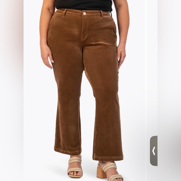 Kut from the Kloth Pants - Kut From the Kloth Kelsey Ankle Flare corduroy pants brown “mushroom”size 16 W
